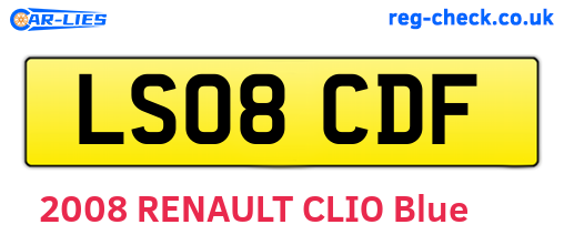 LS08CDF are the vehicle registration plates.