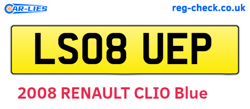 LS08UEP are the vehicle registration plates.
