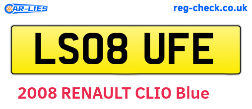 LS08UFE are the vehicle registration plates.