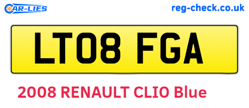 LT08FGA are the vehicle registration plates.