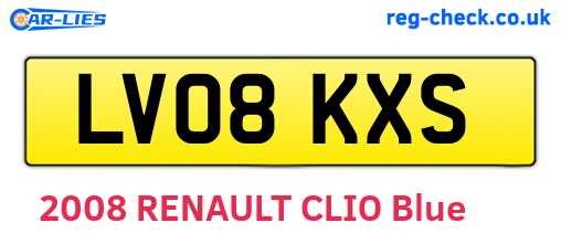 LV08KXS are the vehicle registration plates.