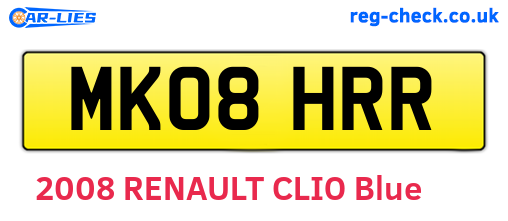 MK08HRR are the vehicle registration plates.