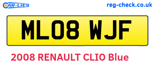 ML08WJF are the vehicle registration plates.