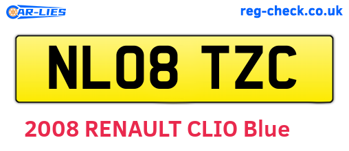 NL08TZC are the vehicle registration plates.