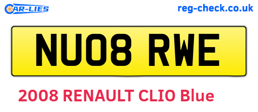 NU08RWE are the vehicle registration plates.