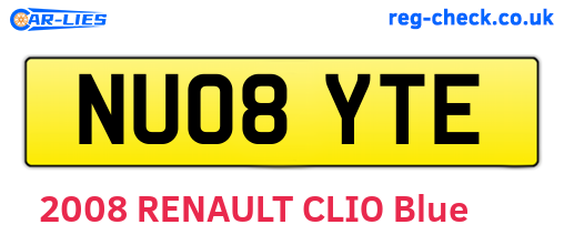 NU08YTE are the vehicle registration plates.