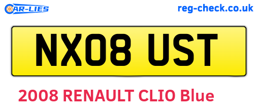 NX08UST are the vehicle registration plates.