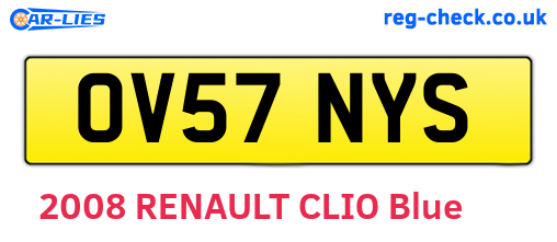 OV57NYS are the vehicle registration plates.