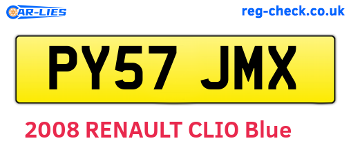 PY57JMX are the vehicle registration plates.