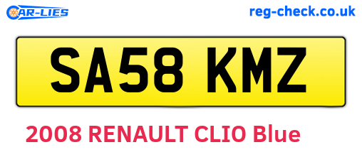 SA58KMZ are the vehicle registration plates.