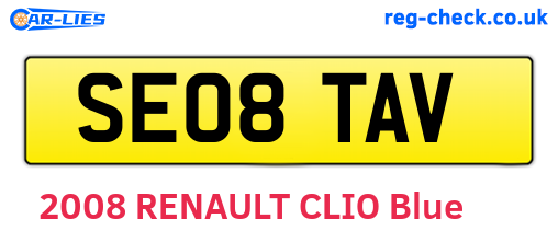 SE08TAV are the vehicle registration plates.