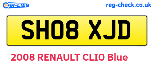 SH08XJD are the vehicle registration plates.