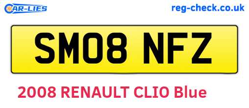 SM08NFZ are the vehicle registration plates.