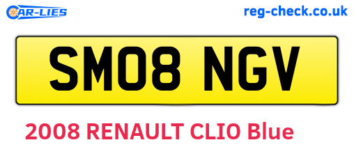 SM08NGV are the vehicle registration plates.