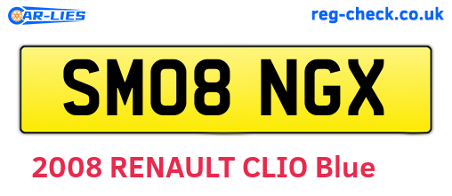 SM08NGX are the vehicle registration plates.