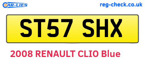 ST57SHX are the vehicle registration plates.