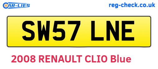 SW57LNE are the vehicle registration plates.