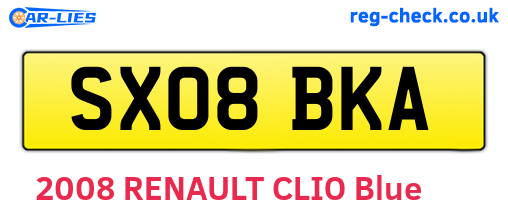 SX08BKA are the vehicle registration plates.
