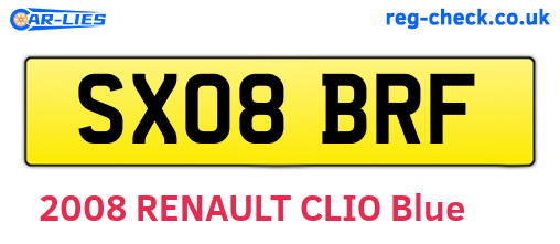 SX08BRF are the vehicle registration plates.