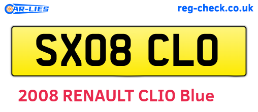 SX08CLO are the vehicle registration plates.