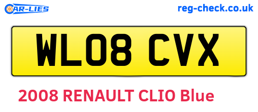 WL08CVX are the vehicle registration plates.