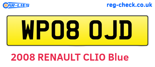 WP08OJD are the vehicle registration plates.