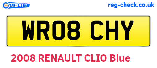WR08CHY are the vehicle registration plates.