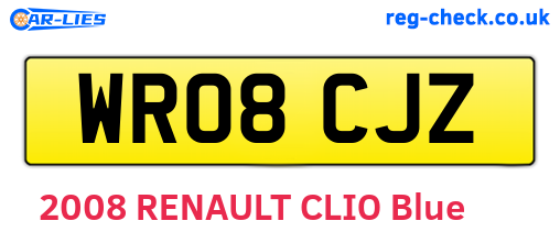 WR08CJZ are the vehicle registration plates.