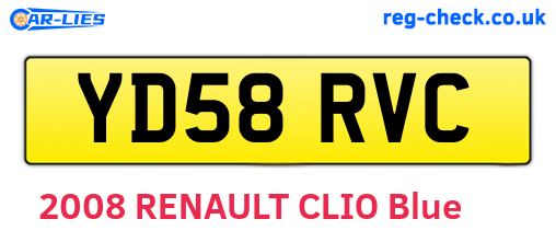 YD58RVC are the vehicle registration plates.