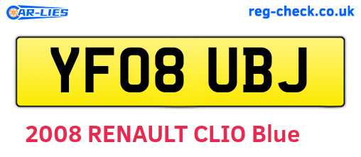 YF08UBJ are the vehicle registration plates.