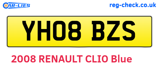 YH08BZS are the vehicle registration plates.