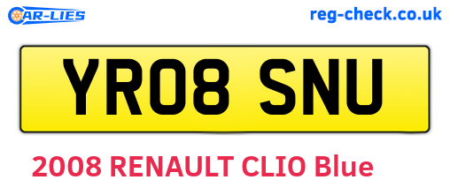 YR08SNU are the vehicle registration plates.