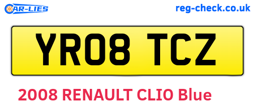 YR08TCZ are the vehicle registration plates.