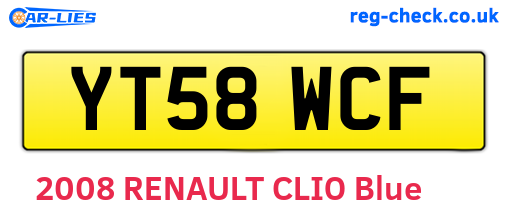 YT58WCF are the vehicle registration plates.