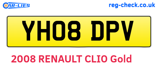 YH08DPV are the vehicle registration plates.