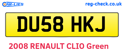 DU58HKJ are the vehicle registration plates.