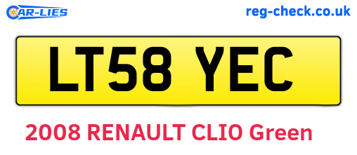 LT58YEC are the vehicle registration plates.