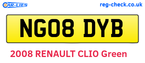 NG08DYB are the vehicle registration plates.