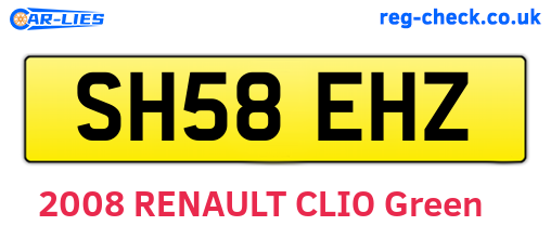 SH58EHZ are the vehicle registration plates.