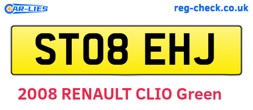 ST08EHJ are the vehicle registration plates.