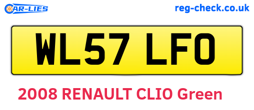 WL57LFO are the vehicle registration plates.
