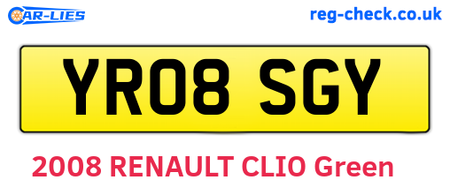 YR08SGY are the vehicle registration plates.