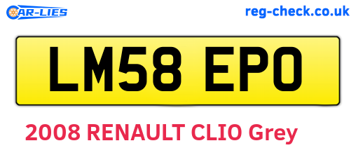 LM58EPO are the vehicle registration plates.
