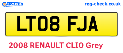 LT08FJA are the vehicle registration plates.
