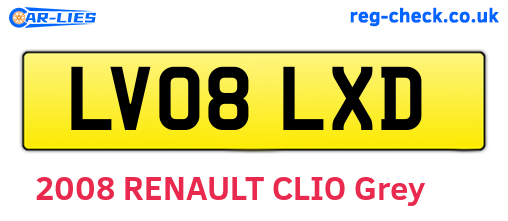 LV08LXD are the vehicle registration plates.