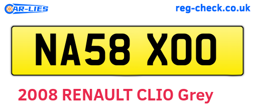NA58XOO are the vehicle registration plates.