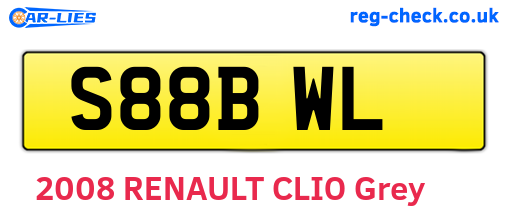 S88BWL are the vehicle registration plates.