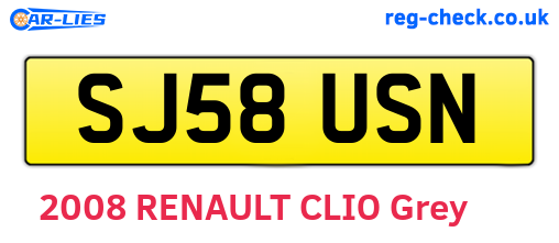 SJ58USN are the vehicle registration plates.