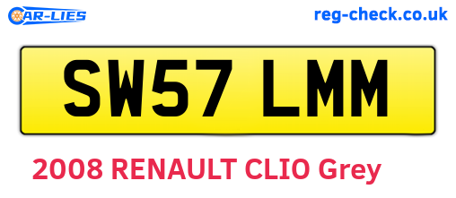 SW57LMM are the vehicle registration plates.