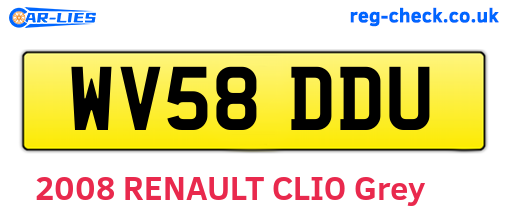 WV58DDU are the vehicle registration plates.